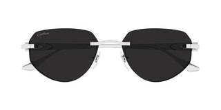Cartier CT0661S men Silver Round Sunglasses