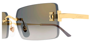 Cartier CT0672S unisex Gold Rectangle Sunglasses