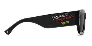 Dsquared2 D2 0089/S/SE men Black Rectangle Sunglasses