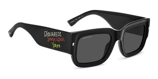 Dsquared2 D2 0089/S/SE men Black Rectangle Sunglasses
