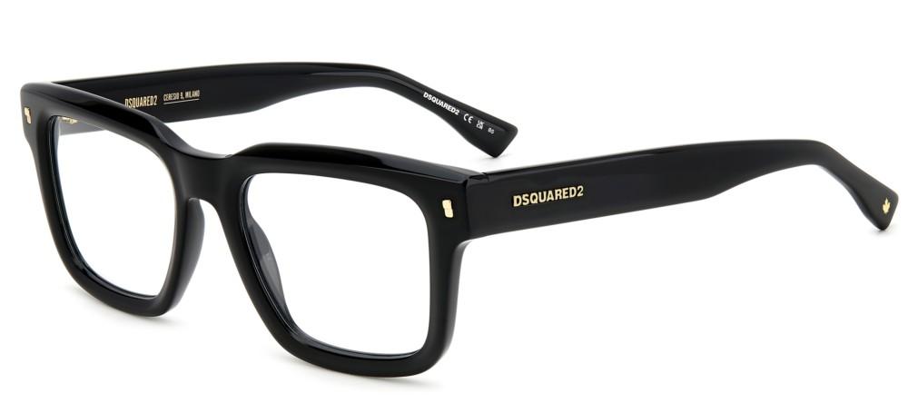 Dsquared2 D2 0090 Men Black Squared Eyeglasses – Otticanet USA