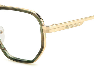 Dsquared2 D2 0111 men Green Geometric Eyeglasses