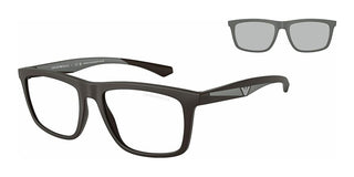 Emporio Armani EA 4235 WITH CLIP ON men Brown Squared Sunglasses