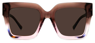 Jimmy Choo EDNA/S women Brown Geometric Sunglasses