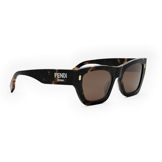 FENDI FE40100I women Havana Rectangle Sunglasses