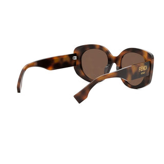 FENDI FE40137I women Havana Round Sunglasses