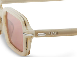 FENDI Fendi Selleria FE40174I unisex Brown Rectangle Sunglasses
