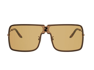 FENDI FENDINESS FE40195U unisex Brown Shield Sunglasses