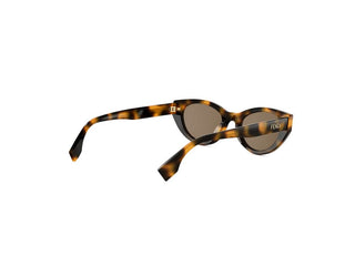 FENDI Lettering FE40209I women Havana Cat Eye Sunglasses