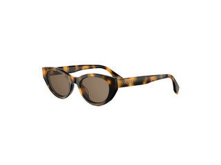 FENDI Lettering FE40209I women Havana Cat Eye Sunglasses