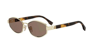 FENDI Baguette FE40216U women Gold Geometric Sunglasses