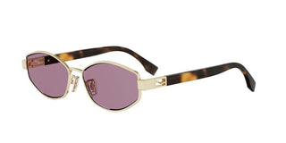 FENDI Baguette FE40216U women Gold Geometric Sunglasses