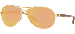 Oakley FEEDBACK OO 4079 women Gold Pilot Sunglasses