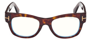 Tom Ford FT5040-B BLUE BLOCK men Havana Squared Eyeglasses