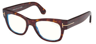 Tom Ford FT5040-B BLUE BLOCK men Havana Squared Eyeglasses