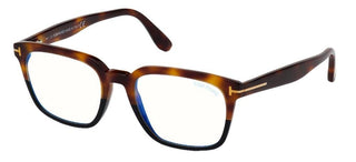 Tom Ford FT5626-B BLUE BLOCK unisex Havana Geometric Eyeglasses