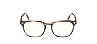 Tom Ford FT5868-B BLUE BLOCK men Grey Squared Eyeglasses