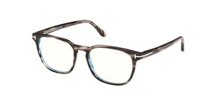 Tom Ford FT5868-B BLUE BLOCK men Grey Squared Eyeglasses
