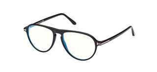 Tom Ford FT5869-B BLUE BLOCK men Black Pilot Eyeglasses