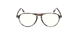 Tom Ford FT5869-B BLUE BLOCK men Grey Pilot Eyeglasses
