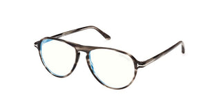 Tom Ford FT5869-B BLUE BLOCK men Grey Pilot Eyeglasses
