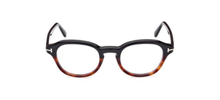 Tom Ford FT5871-B BLUE BLOCK men Havana Round Eyeglasses