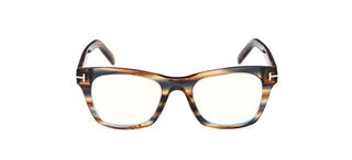 Tom Ford FT5886-B BLUE BLOCK men Brown Squared Eyeglasses