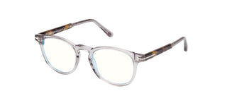 Tom Ford FT5891-B BLUE BLOCK unisex Grey Round Eyeglasses