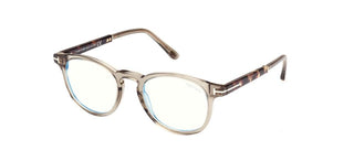 Tom Ford FT5891-B BLUE BLOCK unisex Brown Round Eyeglasses
