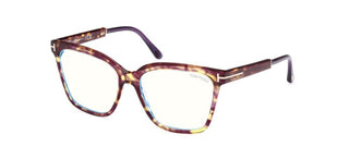 Tom Ford FT5892-B BLUE BLOCK women Havana Geometric Eyeglasses