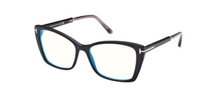 Tom Ford FT5893-B BLUE BLOCK unisex Black Visor Eyeglasses
