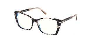 Tom Ford FT5893-B BLUE BLOCK unisex Havana Visor Eyeglasses