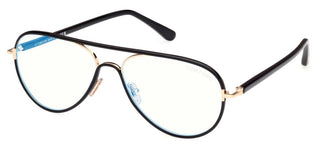 Tom Ford FT5897-B BLUE BLOCK men Black Pilot Eyeglasses