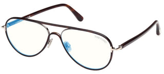 Tom Ford FT5897-B BLUE BLOCK men Havana Pilot Eyeglasses