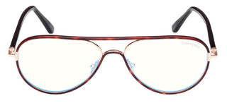 Tom Ford FT5897-B BLUE BLOCK men Havana Pilot Eyeglasses