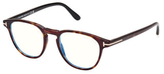 Tom Ford FT5899-B BLUE BLOCK men Havana Squared Eyeglasses