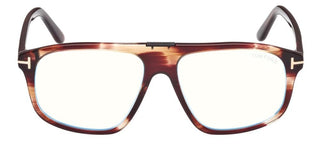 Tom Ford FT5901-B BLUE BLOCK men Brown Pilot Eyeglasses
