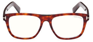 Tom Ford FT5902-B BLUE BLOCK men Havana Squared Eyeglasses