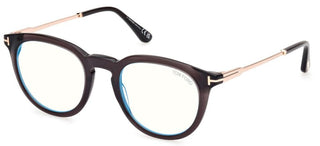 Tom Ford FT5905-B BLUE BLOCK men Black Round Eyeglasses