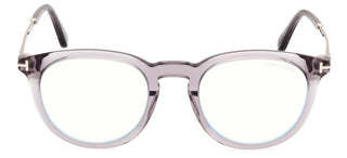 Tom Ford FT5905-B BLUE BLOCK men Grey Round Eyeglasses