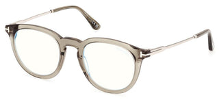 Tom Ford FT5905-B BLUE BLOCK men Green Round Eyeglasses