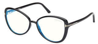 Tom Ford FT5907-B BLUE BLOCK women Black Butterfly Eyeglasses