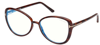 Tom Ford FT5907-B BLUE BLOCK women Havana Butterfly Eyeglasses