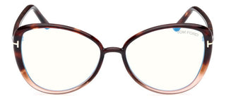 Tom Ford FT5907-B BLUE BLOCK women Havana Butterfly Eyeglasses