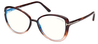 Tom Ford FT5907-B BLUE BLOCK women Havana Butterfly Eyeglasses