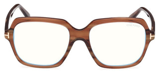 Tom Ford FT5908-B BLUE BLOCK women Brown Geometric Eyeglasses