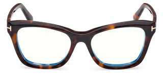 Tom Ford FT5909-B BLUE BLOCK women Havana Cat Eye Eyeglasses