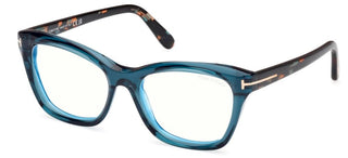Tom Ford FT5909-B BLUE BLOCK women Blue Cat Eye Eyeglasses