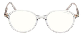 Tom Ford FT5910-B BLUE BLOCK women Grey Round Eyeglasses