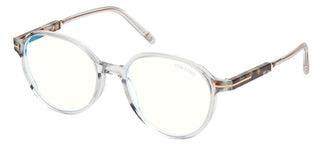 Tom Ford FT5910-B BLUE BLOCK women Grey Round Eyeglasses